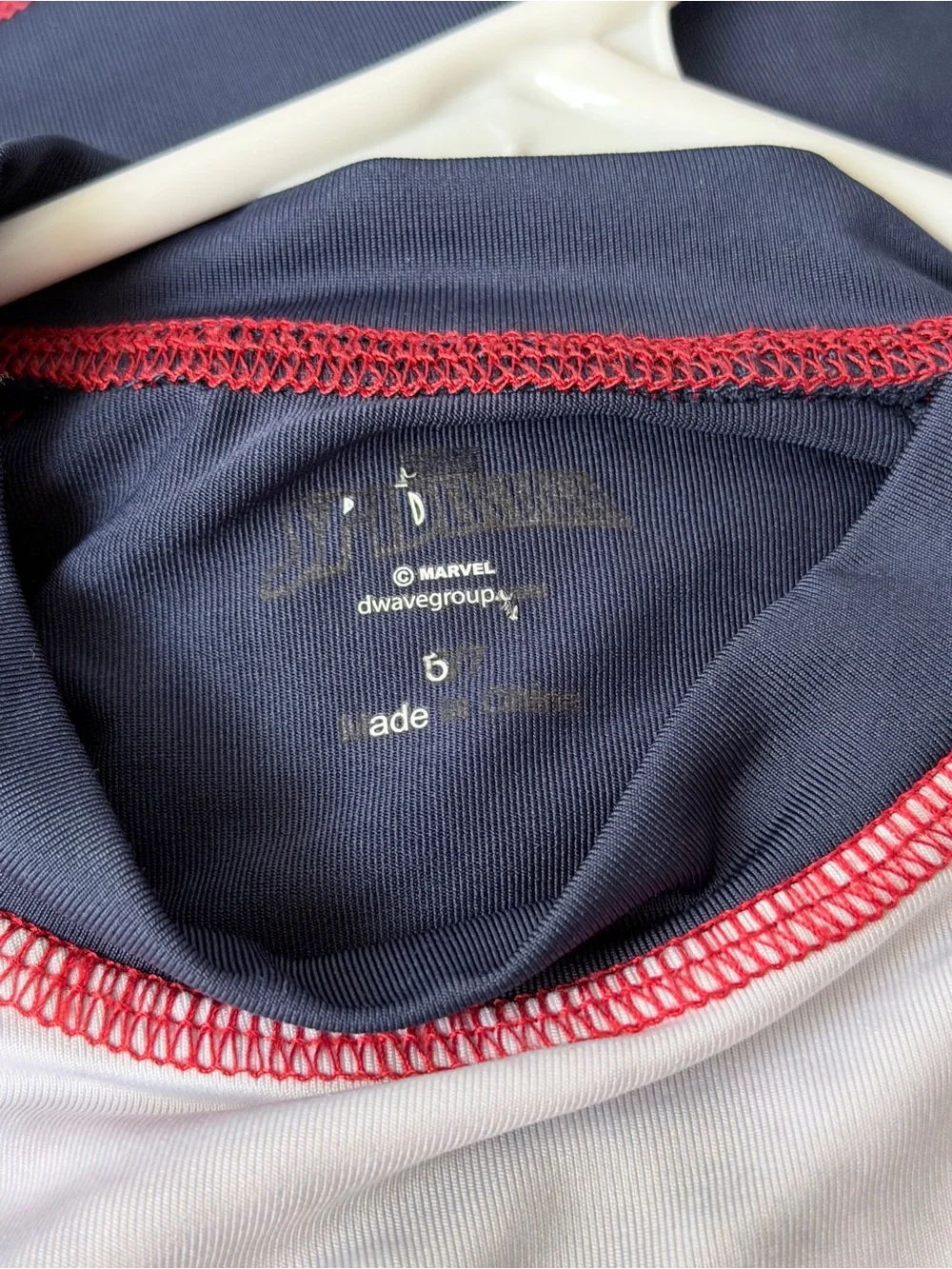 Marvel Boys Swim Top in Navy, Red & White
